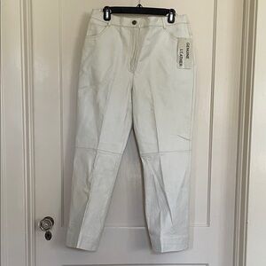 Vintage White Genuine Leather Pants - Matching Jacket Available